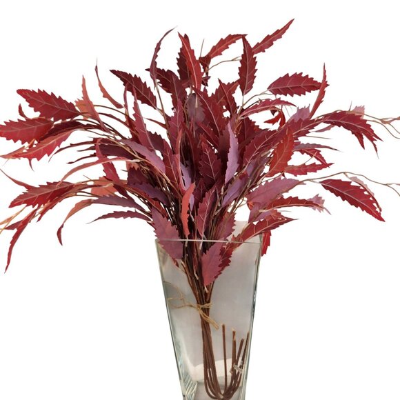 Artificial Burgundy Leaf Stem Bundle For Décor Arrangements Fall Floral Displays - Picture 2 of 16